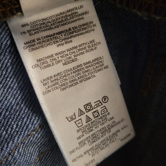 Brooks Brothers Jeans Men Size 33x29 901 Slim Fit New York Red Fleece Preppy - Picture 8 of 15